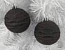 Набір ялинкових куль “Зефірка” Ø6/8 см (6 шт) — чорний матово‑глянцевий пластик із чорними блискітками, фото 2
