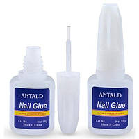 Клей для накладных ногтей типсов страз и декора с кисточкой ANTALD Nail Glue 10 г