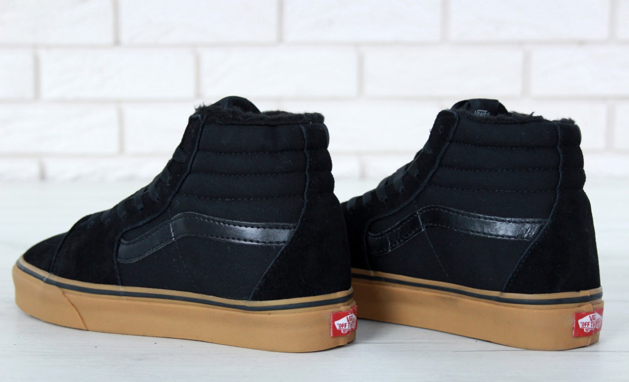 vans black gum hi tops
