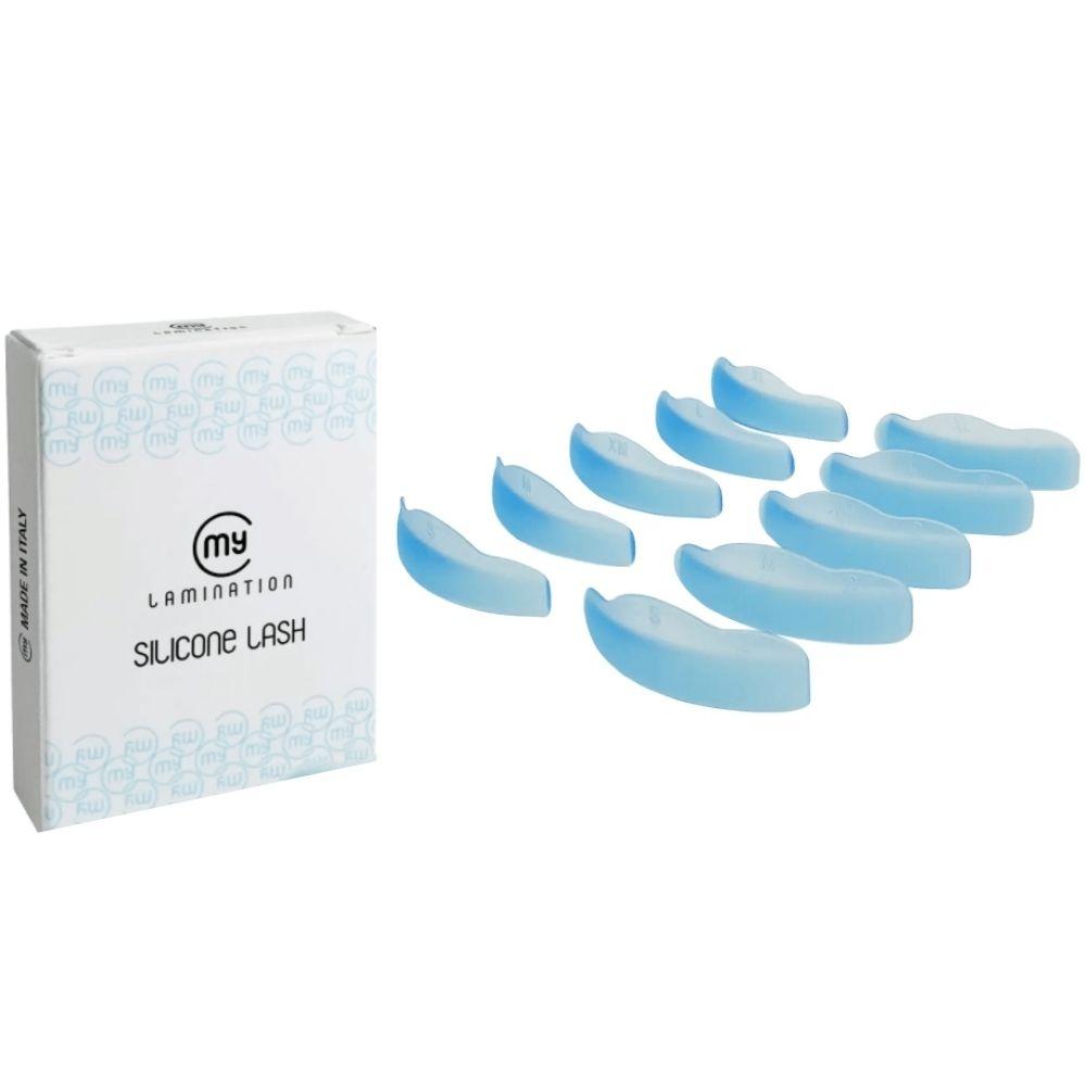 Набір бігуді для ламінування вій MY LAMINATION (S,М,L,ХМ,XL) flat 5 пар, (плоскі) колір блакитний, фото 1