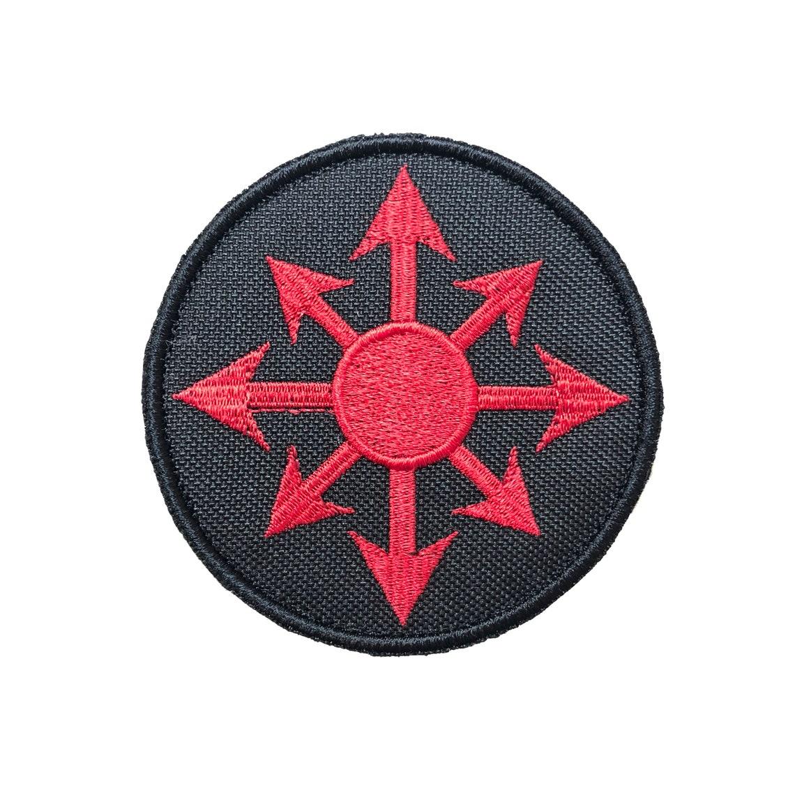Вишитий шеврон "Star of chaos Зірка хаосу" на липучці (Червоно чорна)