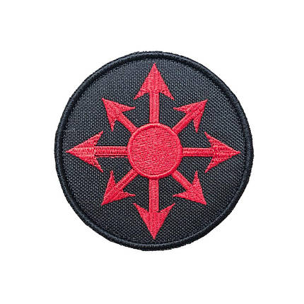 Вишитий шеврон "Star of chaos Зірка хаосу" на липучці (Червоно чорна), фото 1