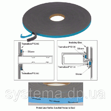 Щільна дистанційна клейка стрічка Sika Spacer Tape HD 6,4x6 мм, фото 2