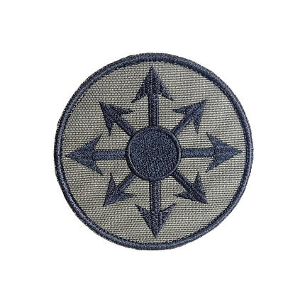 Вишитий шеврон "Star of chaos Зірка хаосу" на липучці (олива чорний), фото 1