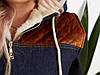 Жіноча тепла джинсова жилетка на еко-хутрі, фото 10