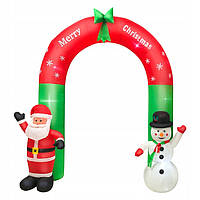Надувная новогодняя арка с Санта Клаусом и Снеговиком со светодиодной подсветкой