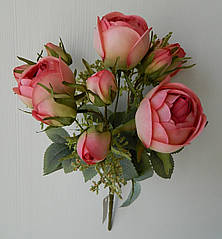 Декоративний штучний букет троянд H34см малиновий