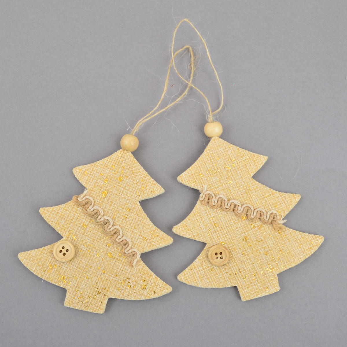 Набір підвісок Yes! Fun "Ялинки", декорований золотом, 2 шт., фото 1