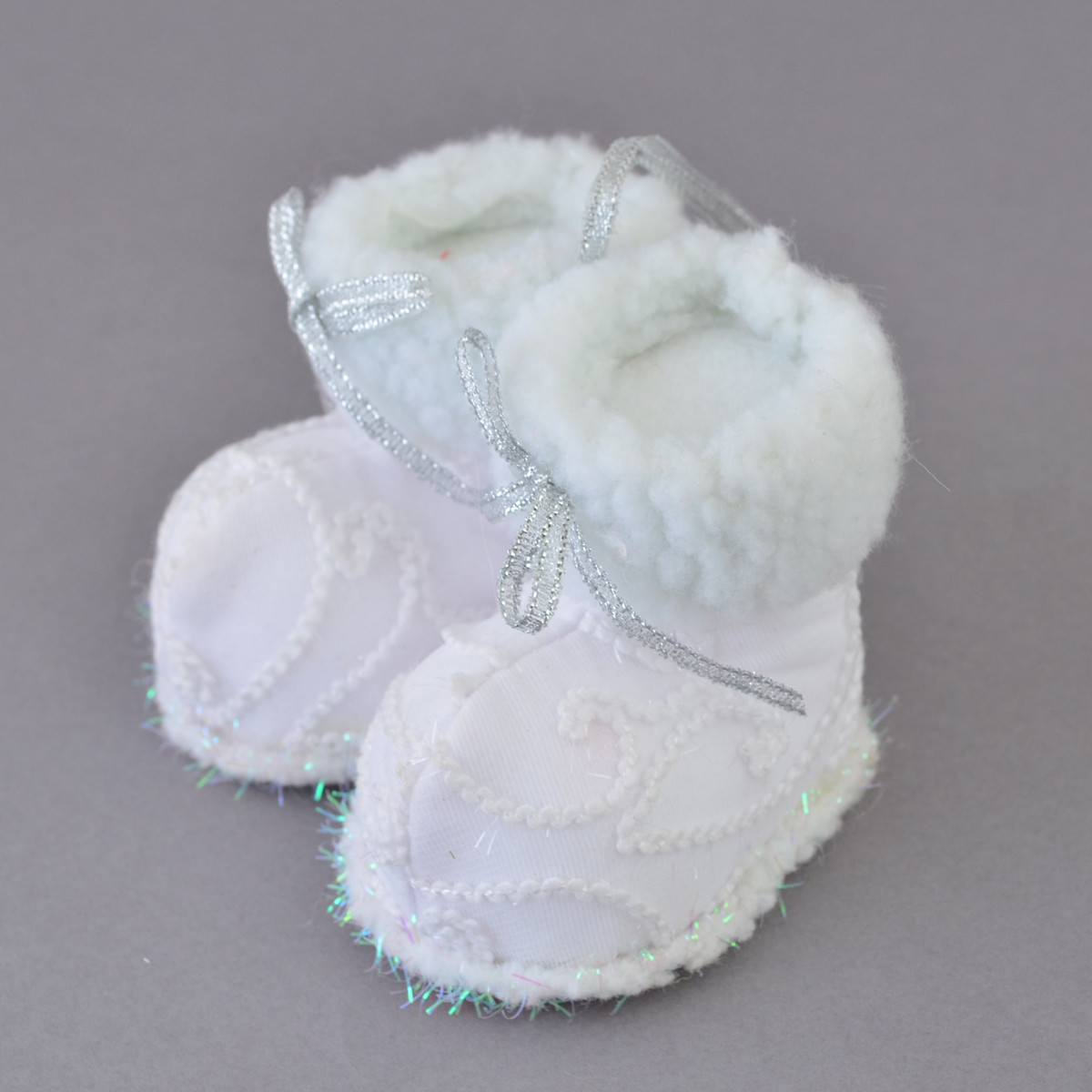 Новорічна підвіска Yes! Fun “Чобітки", біла, h-7 см, фото 1