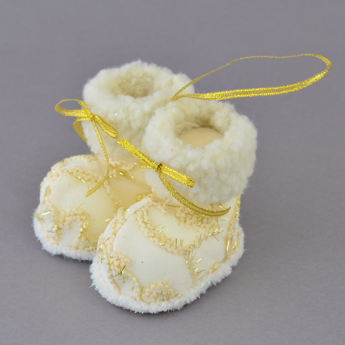 Новорічна підвіска Yes! Fun “Чобітки", із золотим візерунком, h-7 см, фото 1