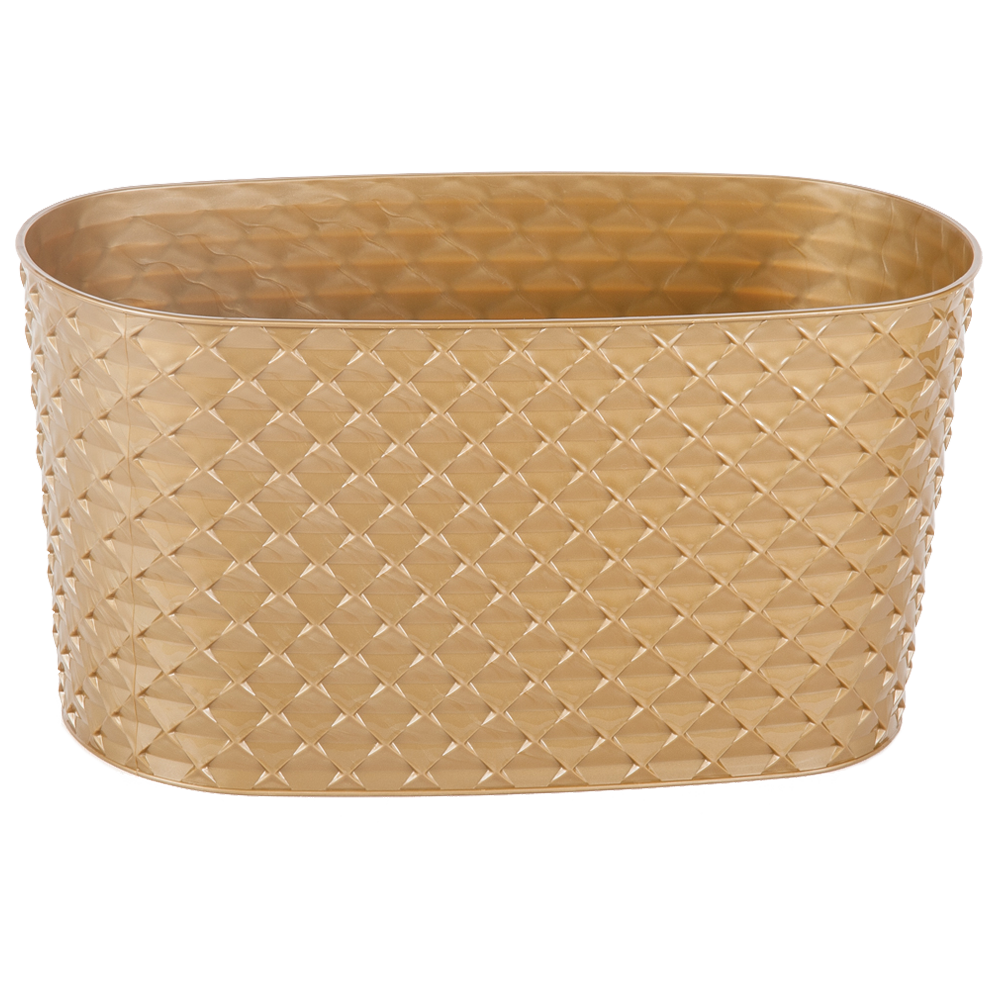 Горщик для квітів балконний з дренажем Kapadokya 4,7 л золотий, фото 1