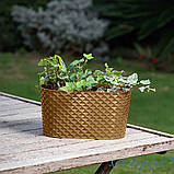 Горщик для квітів балконний з дренажем Kapadokya 4,7 л золотий, фото 4