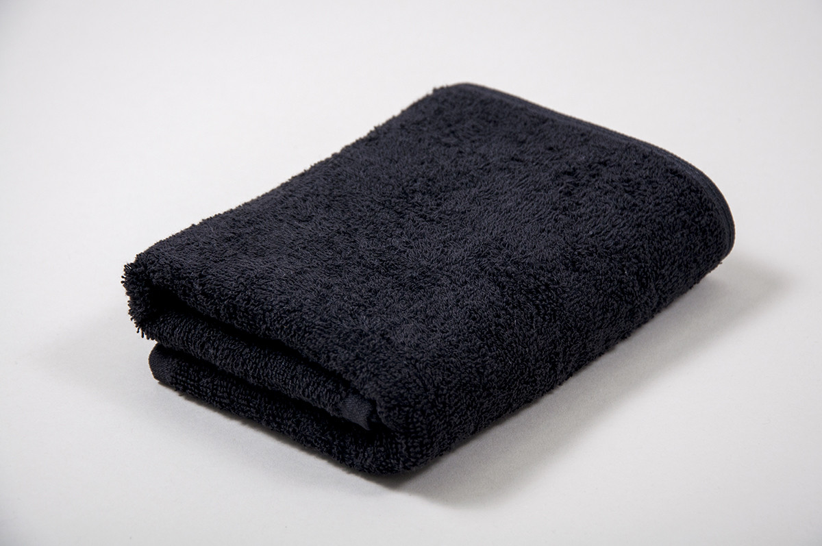 Полотенце махровое черное Турция Black - 40*70 (16/1) 400 г/м² - фото 4 - id-p733110592