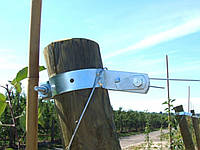 Хомут с натяжкой проволоки одинарной к деревянному столбу - 120-140 мм