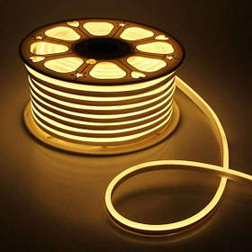 Світлодіодний гнучкий неон SMD 2835/120 12V теплий білий IP65 8*16мм (1м) Код.59854