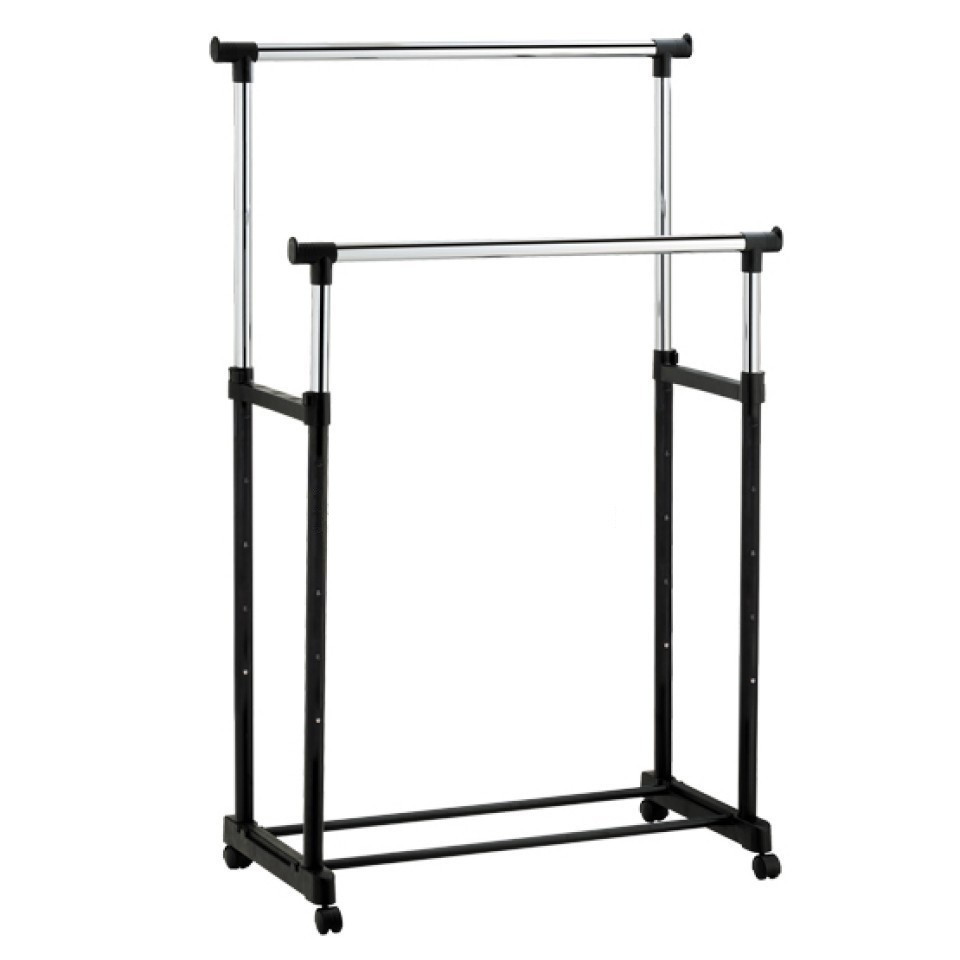 Телескопічна подвійна стійка-вішалка для одягу і взуття Double Pole Clothes Horse Small S