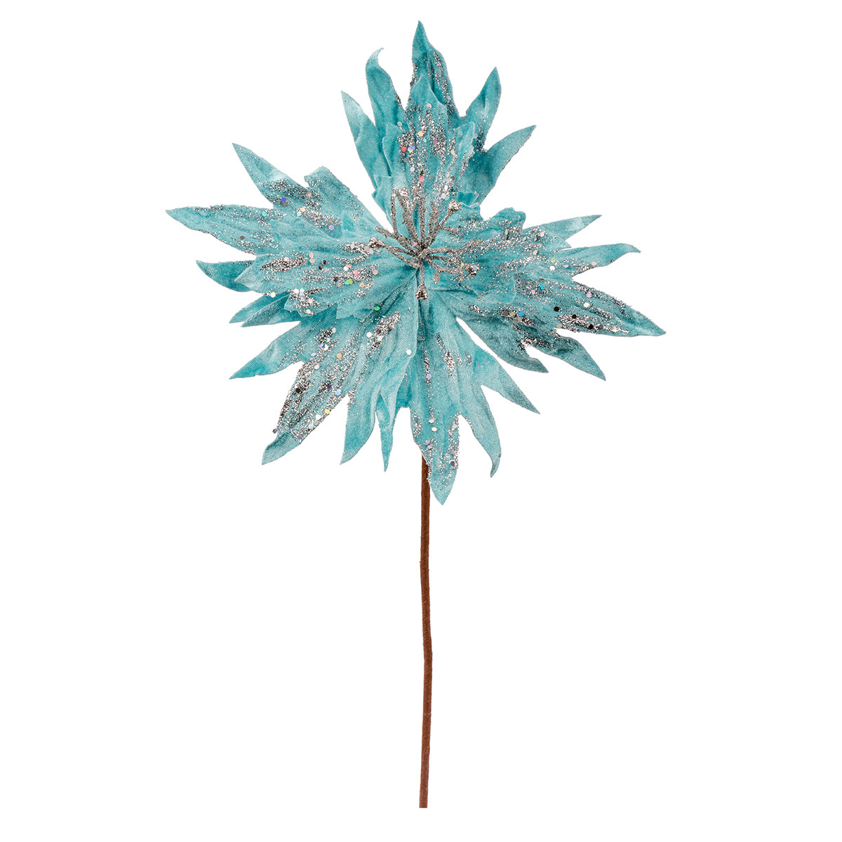 Квітка декоративна Novogod'ko Хризантема, бірюза, 24 см, фото 1