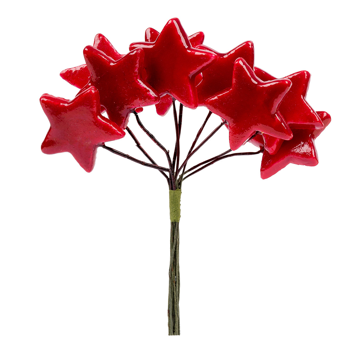 Зірочка декоративна Yes! Fun 37 мм, 9 шт/пучок. червона, глянець, фото 1