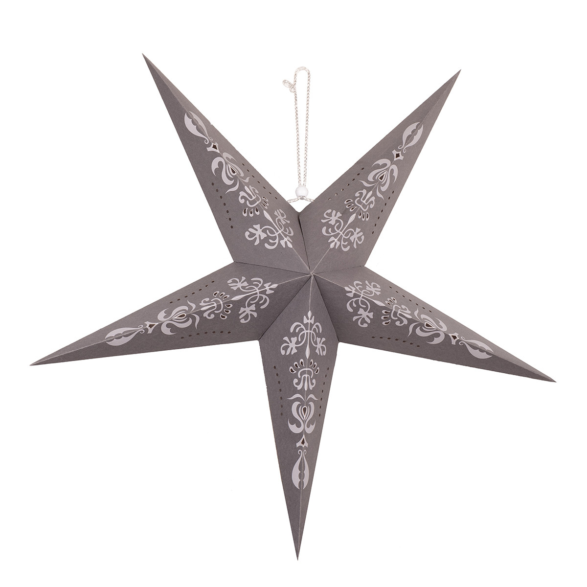 Зірка паперова Novogod'ko, 3D, матове срібло, 60 см, LED, фото 1