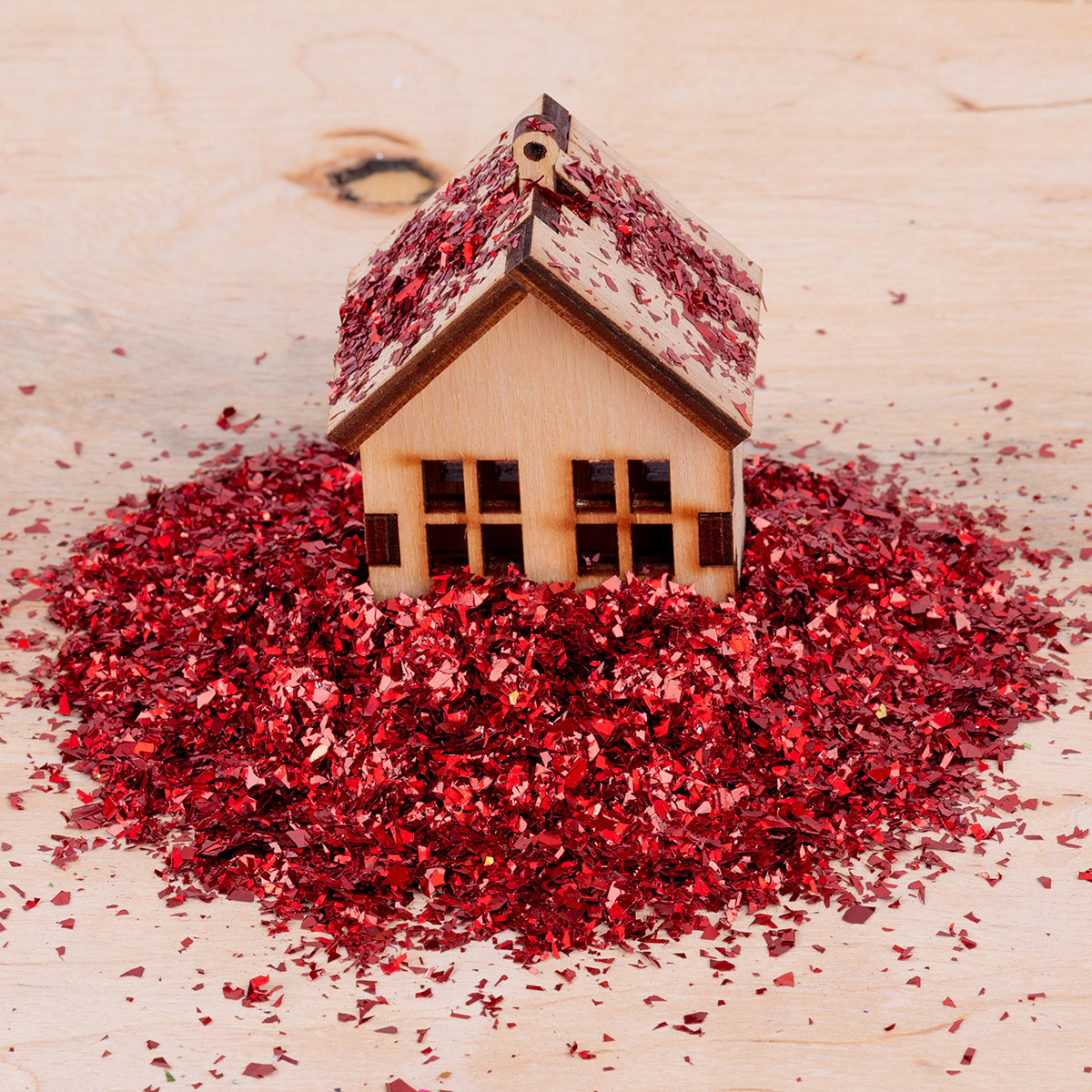 Сніг штучний Novogod'ko, червоний, 80 г, фото 1