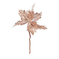 Квітка декоративна Novogod'ko Пуансетія, шампань / срібло, 26 см