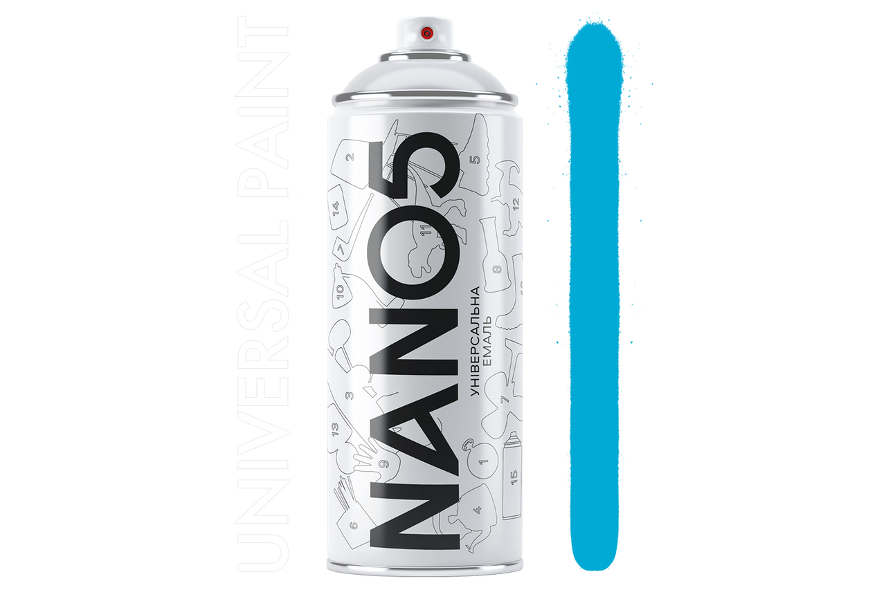 Емаль 5015 Блакитна глянсова універсальна аерозоль 400 мл Nano5, фото 1