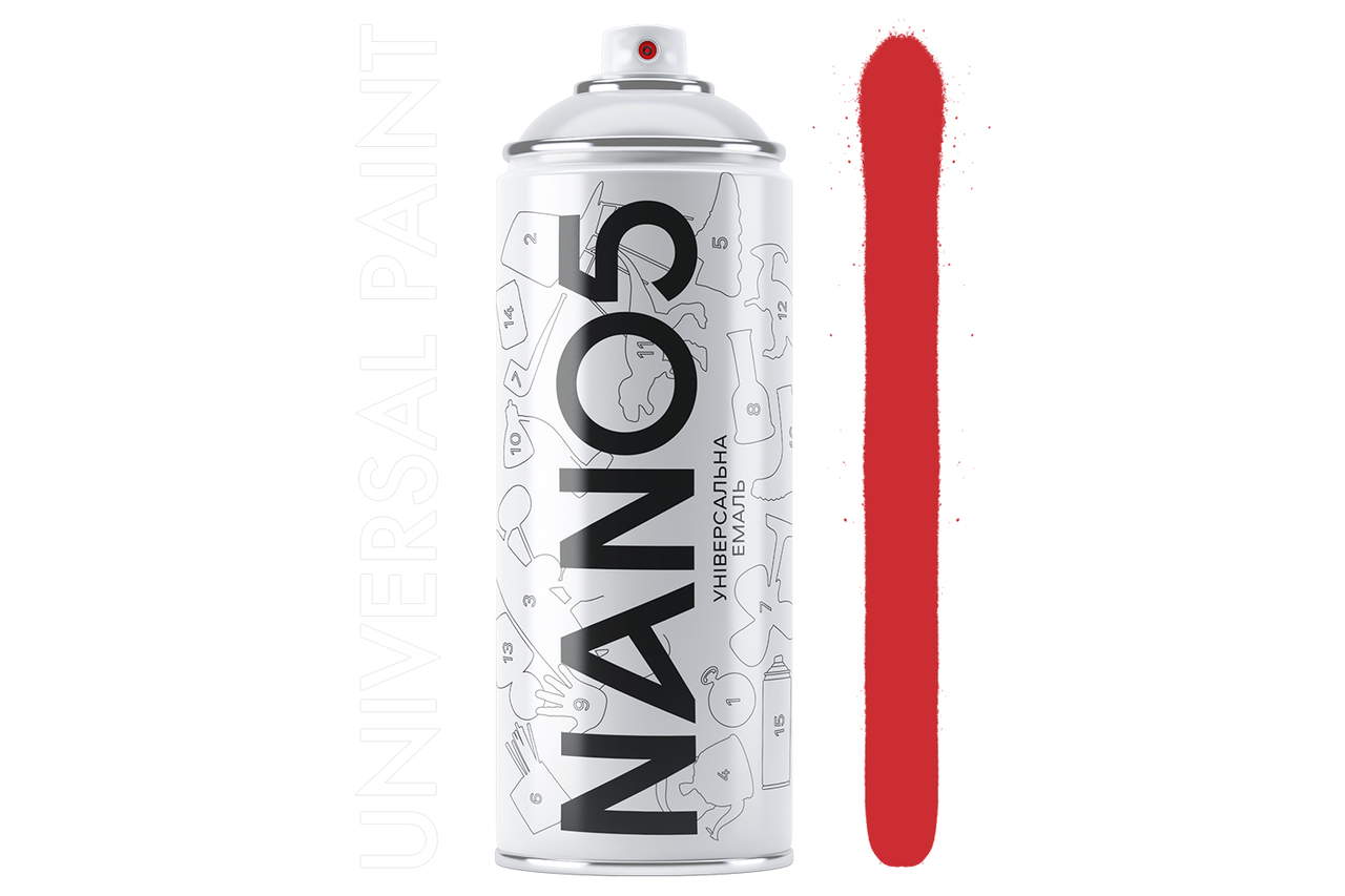Емаль 3020 Червона глянсова універсальна аерозоль 400 мл Nano5