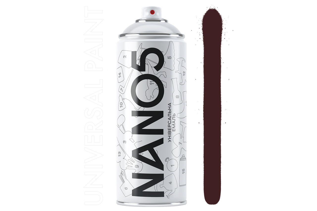 Емаль 8017 Коричнева глянсова універсальна аерозоль 400 мл Nano5