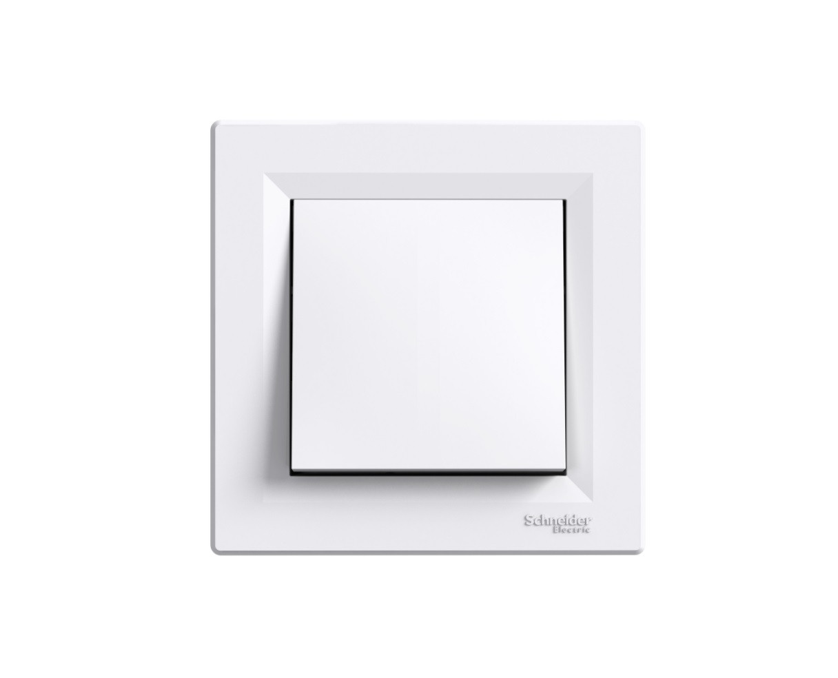 Asfora вимикач 1-клавішний прохідний білий Schneider Electric, EPH0400121