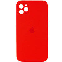 Чехол Silicone Case Square Full Camera Protective (AA) для Apple iPhone 11 Pro Max (6.5") Красный / Red