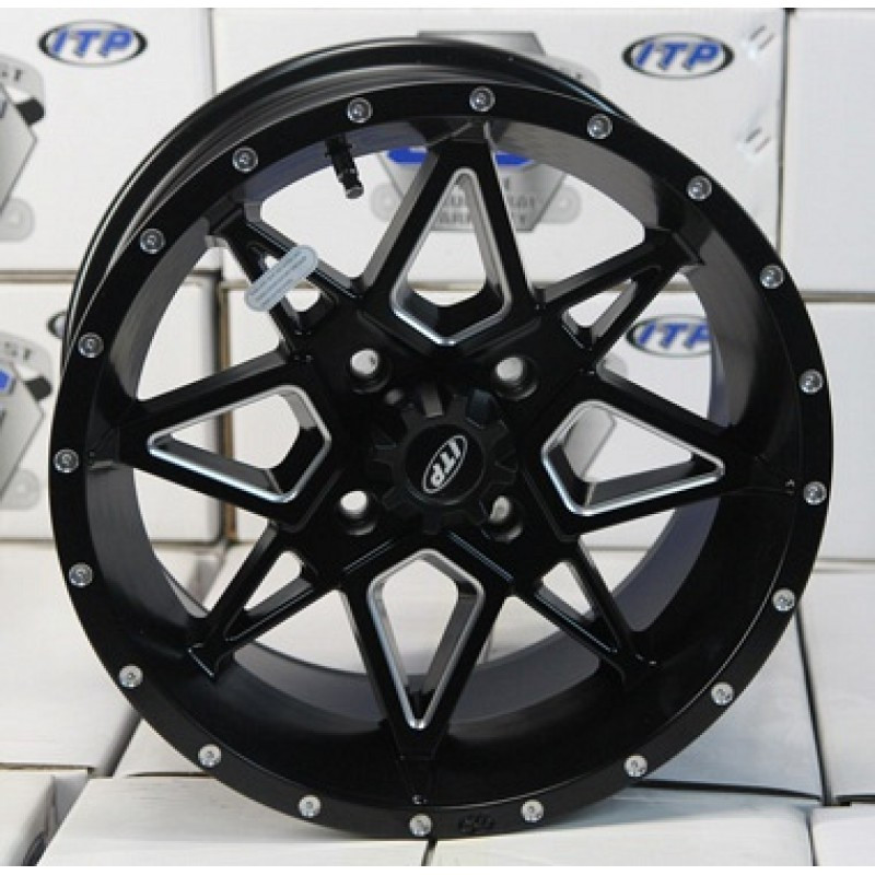 Диски для квадроцикла ITP TORNADO 15x7 4/137 5+2 Matte Black with milledfinish 1521957727B ALUG14#20#1819BX