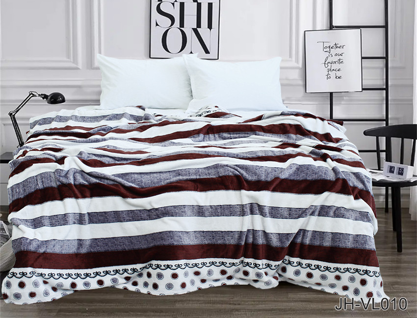 Плед покривало 160х220 велсофт Смужка на ліжко, диван