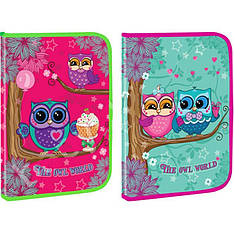 Папка пластик A-4 на змійці No7161 "Cов'ята" з глітером