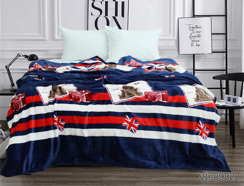 Плед покривало 160х220 велсофт Лондон на ліжко, диван