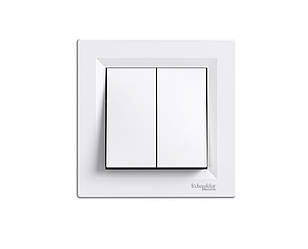 Asfora вимикач 2-клавішний білий Schneider Electric, EPH0300121