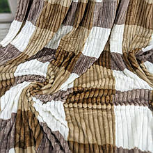 Велюрове покривало смужка пісочний колір євро розмір 200*230 см