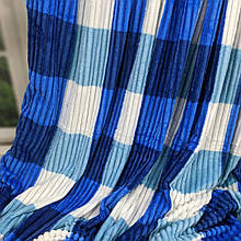 Велюрове покривало смужка синій євро розмір 200*230 см