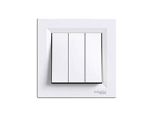 Asfora вимикач 3-клавішний білий Schneider Electric, EPH2100121
