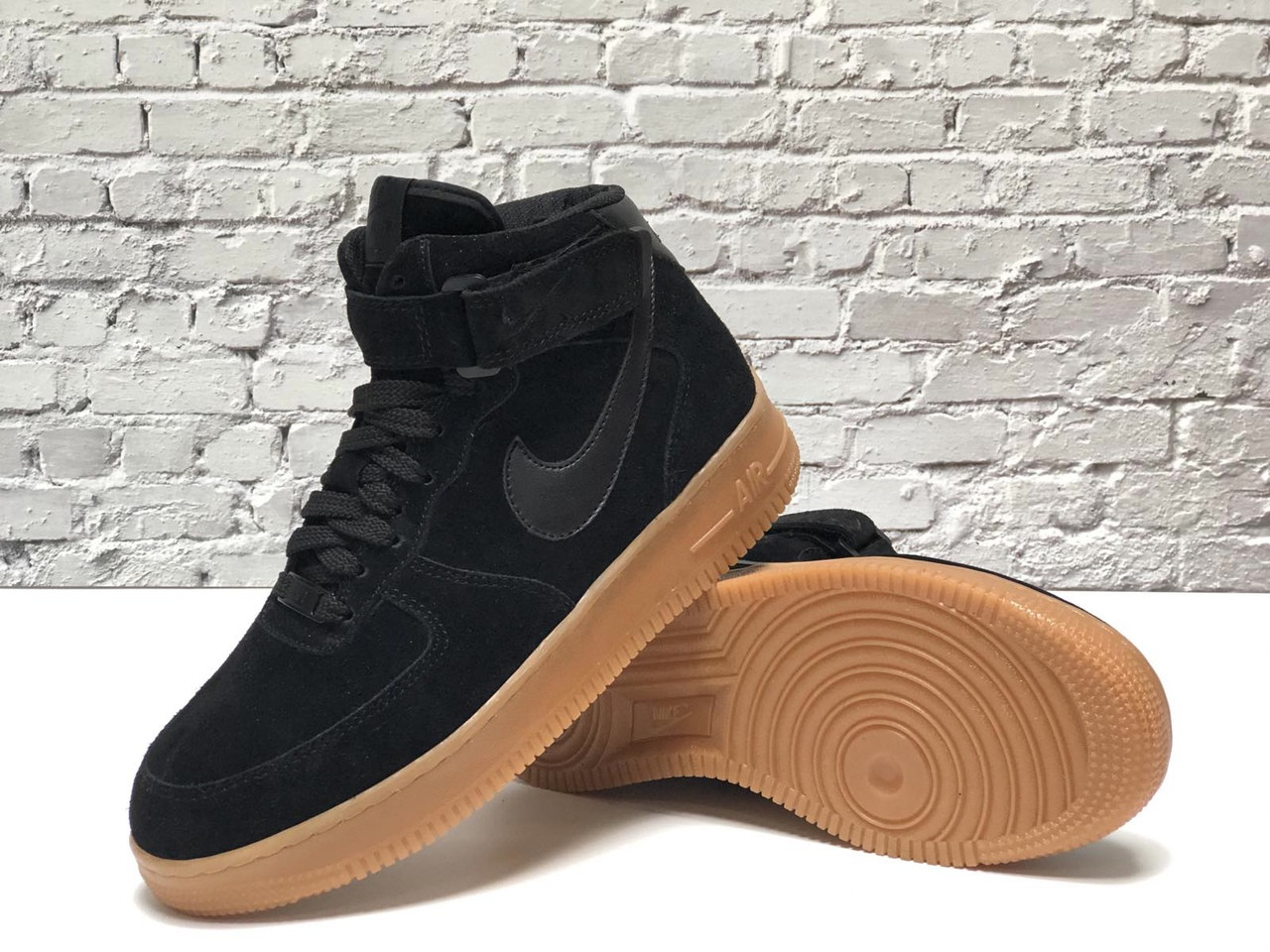 Кросівки чоловічі чорні зимові Nike Air Force 1 High (05042)