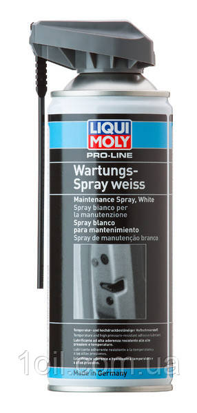 Брудовідштовхуюча біла мастило LIQUI MOLY PRO-LINE WARTUNGS-SPRAY WEISS 0,4 Л