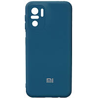 Чехол Silicone Cover Full Camera (AA) для Xiaomi Redmi Note 10 / Note 10s Синий / Cosmos Blue