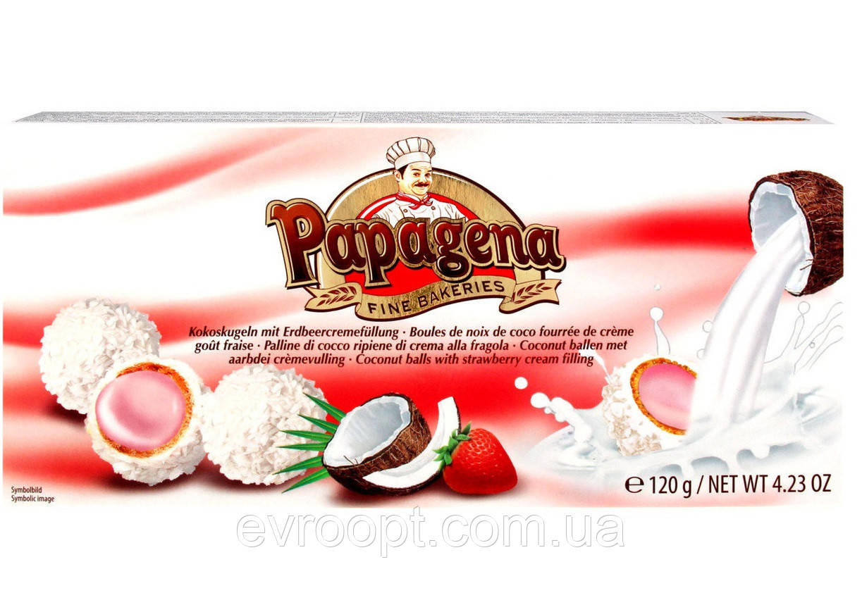 Вафельні цукерки Waferballs with coconut Papagena, 120 гр