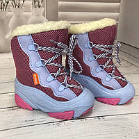 Зимові дитячі чоботи на овчині для дівчинки Demar Snow Mar рожевий розміри 28-29
