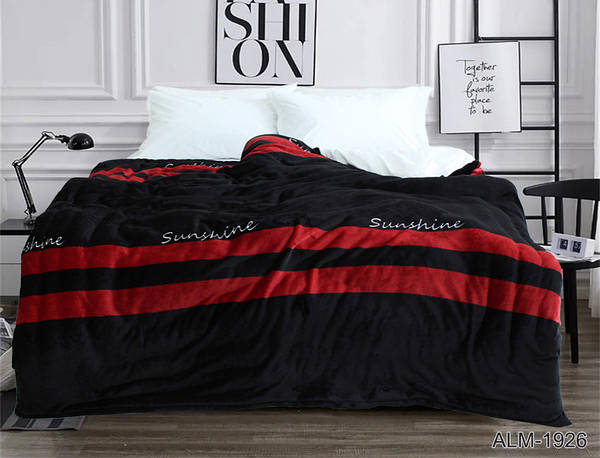 Плед покрывало 160х220 велсофт Черный с красным на кровать, диван: продажа,цена в Киеве. Пледы и покрывала от \