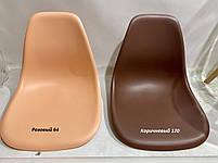 Стілець Nik CH-BASE коричневий 120 пластик, хромована опора-блін, дизайн Charles and Ray Eames, фото 3