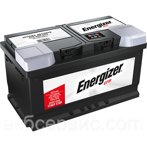 Акумулятор автомобільний Energizer 6СТ-75 Premium EFB EE75LB4