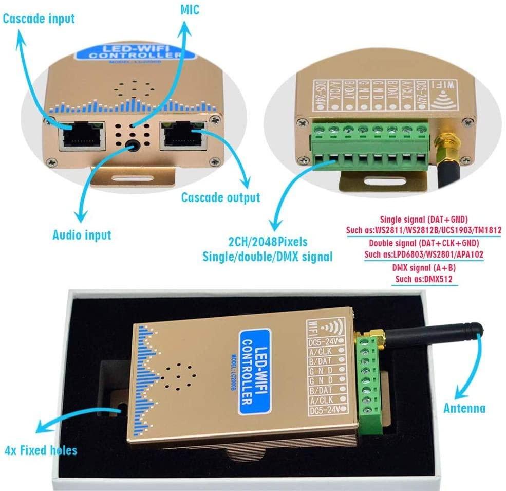 LC2000B WiFi SPI Светомузыкальный WI-FI контролер для адресной диодной ленты - фото 3 - id-p1490409066