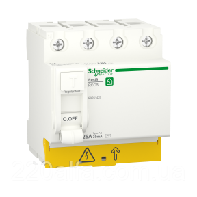 Диференціальне реле (УЗО) RESI9 4P 25A 30mA АС Schneider Electric, фото 1