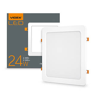 LED світильник вбудований квадрат VIDEX 24 W 5000 K