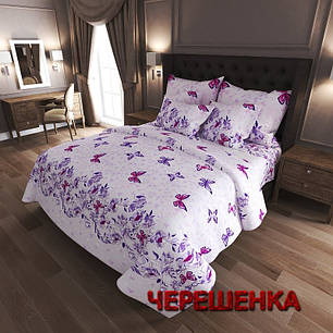 Тканина для постільної білизни Бязь "Gold" Lux GL3769 (50м) метелики на ніжно-бузковому, фото 1
